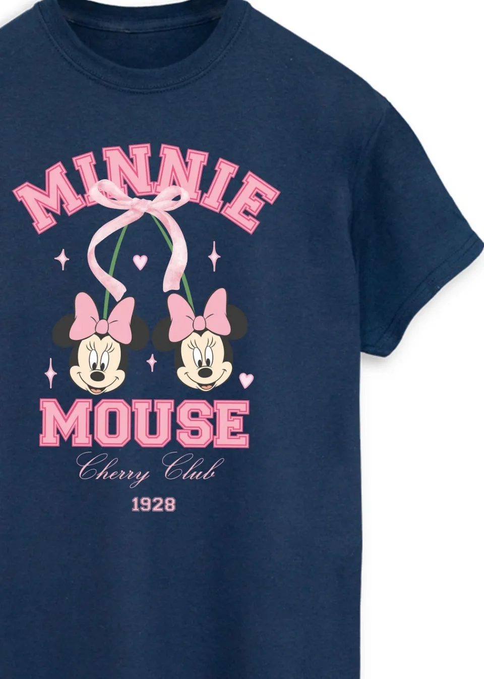 Tops>Disney Women Minnie Mouse Cherry Club Boyfriend Fit T-Shirt