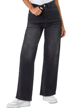 Jeans & Jeggings>Roman Dusk Charcoal Dusk Denim Wide Leg Stretch Jeans