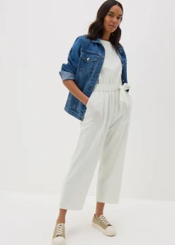 Jumpsuits & Playsuits>Papaya Linen Blend Jumpsuit Ecru