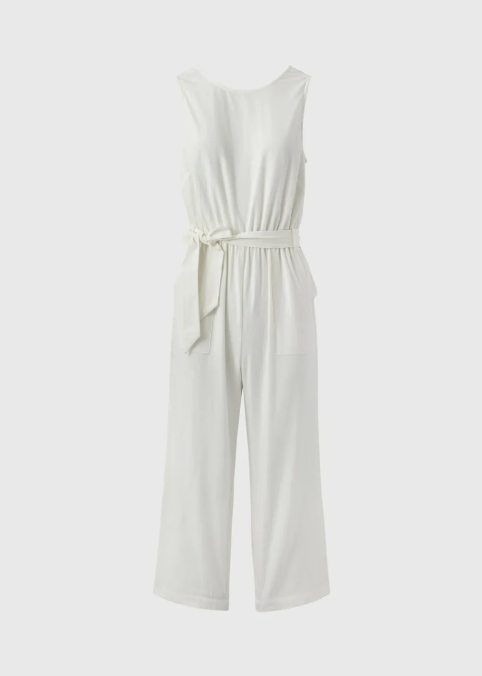 Jumpsuits & Playsuits>Papaya Linen Blend Jumpsuit Ecru