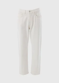 Jeans & Jeggings>Papaya Denim Mom Jeans Ecru