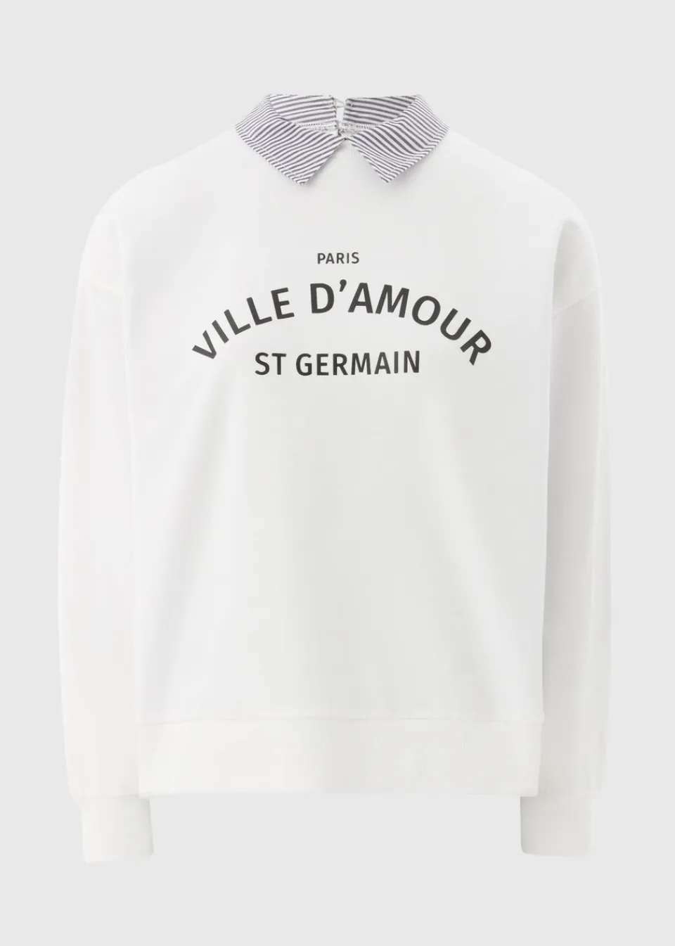 Tops>Papaya Ecru St Germain Collared Sweatshirt