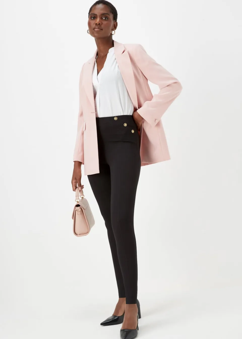 Loungewear>Et Vous Black Button Leggings