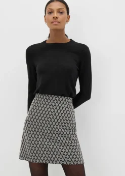 Skirts>Et Vous Black Diamond Ponte Mini Skirt