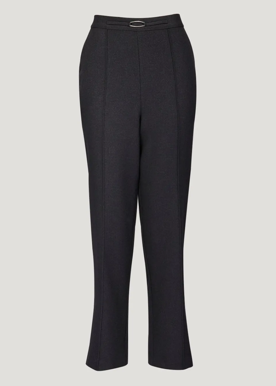 Trousers>Et Vous Black Pleat Front Snaffle Trousers