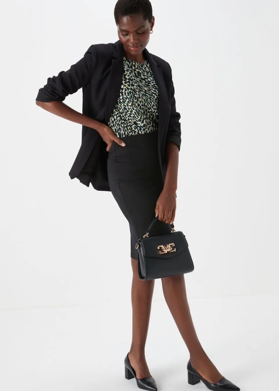 Skirts>Et Vous Black Ponte Knee Length Skirt