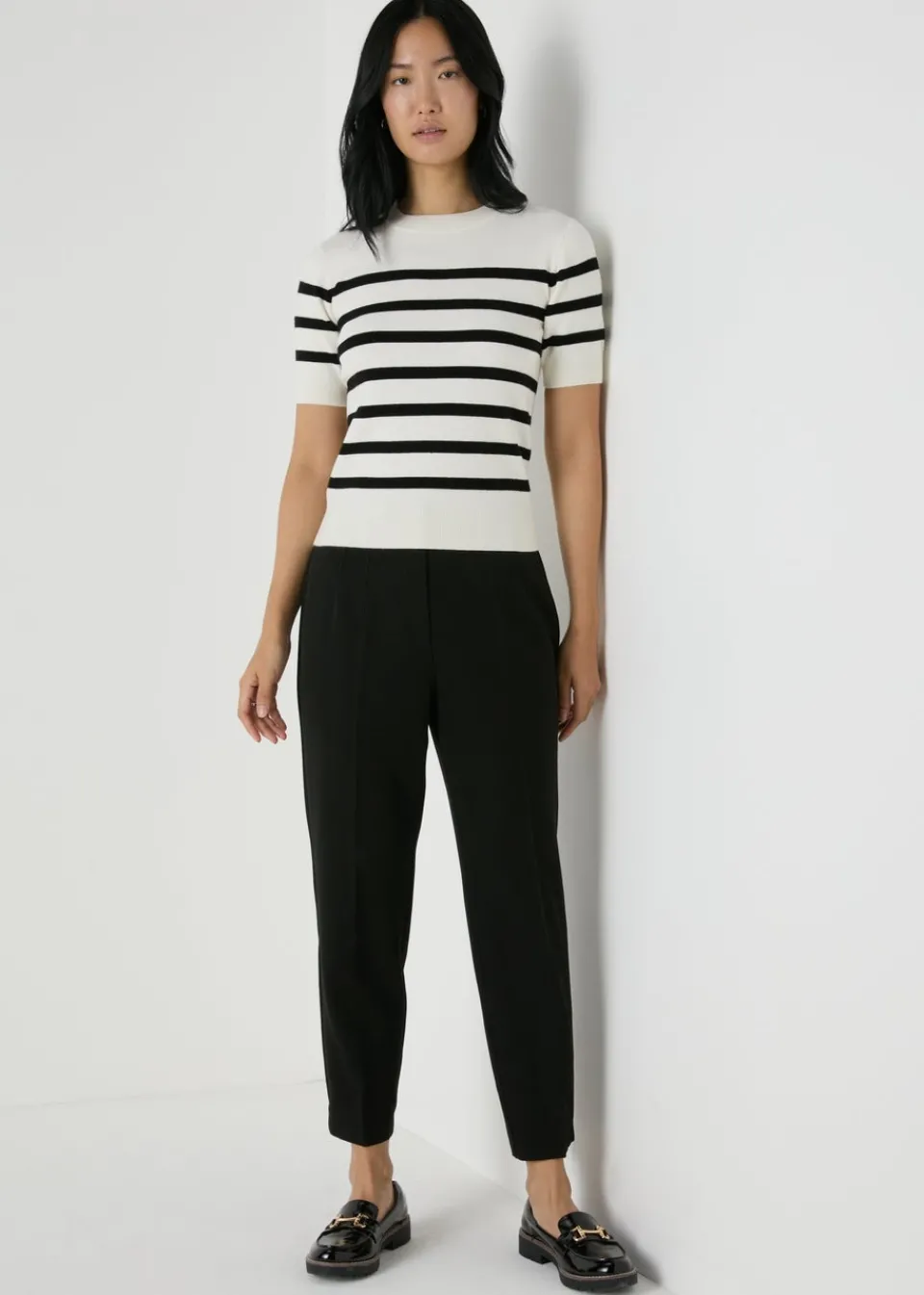 Trousers>Et Vous black Regular Length Tapered Trousers