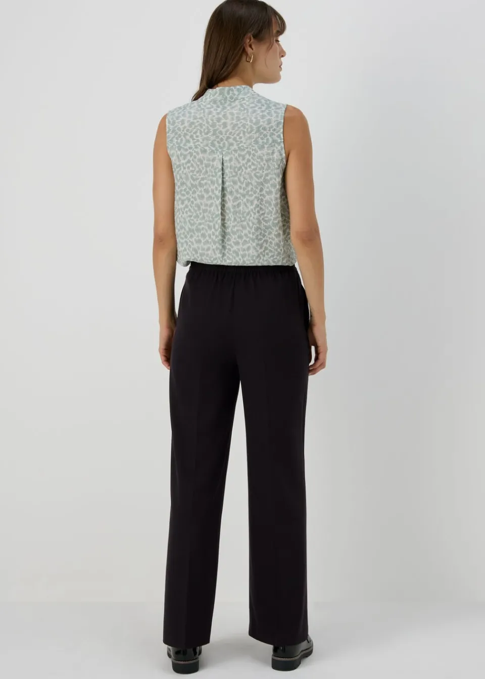 Trousers>Et Vous Black Regular Wide Leg Trousers