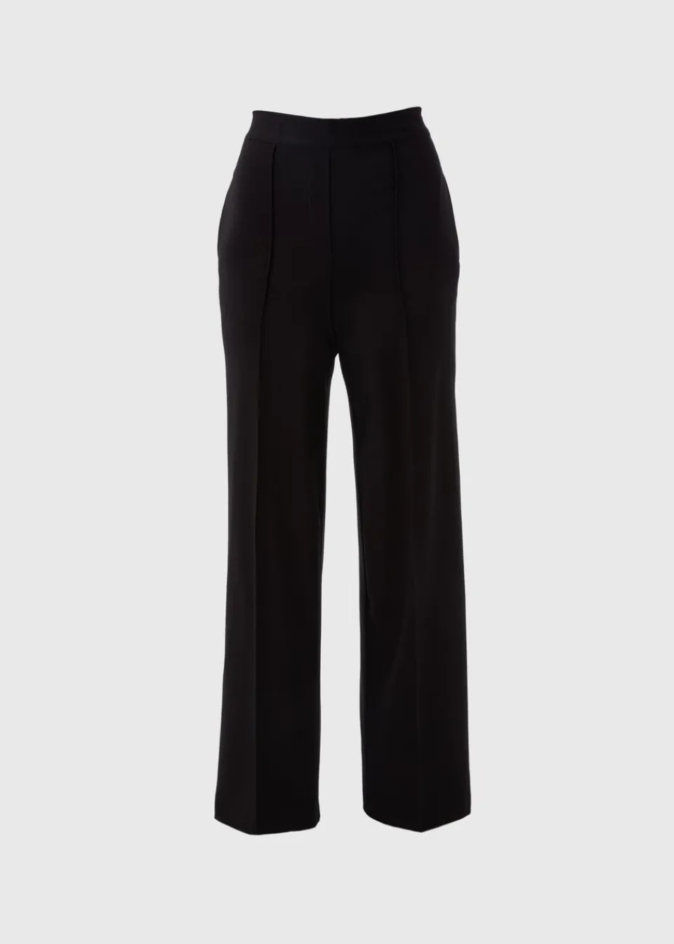 Trousers>Et Vous Black Regular Wide Leg Trousers