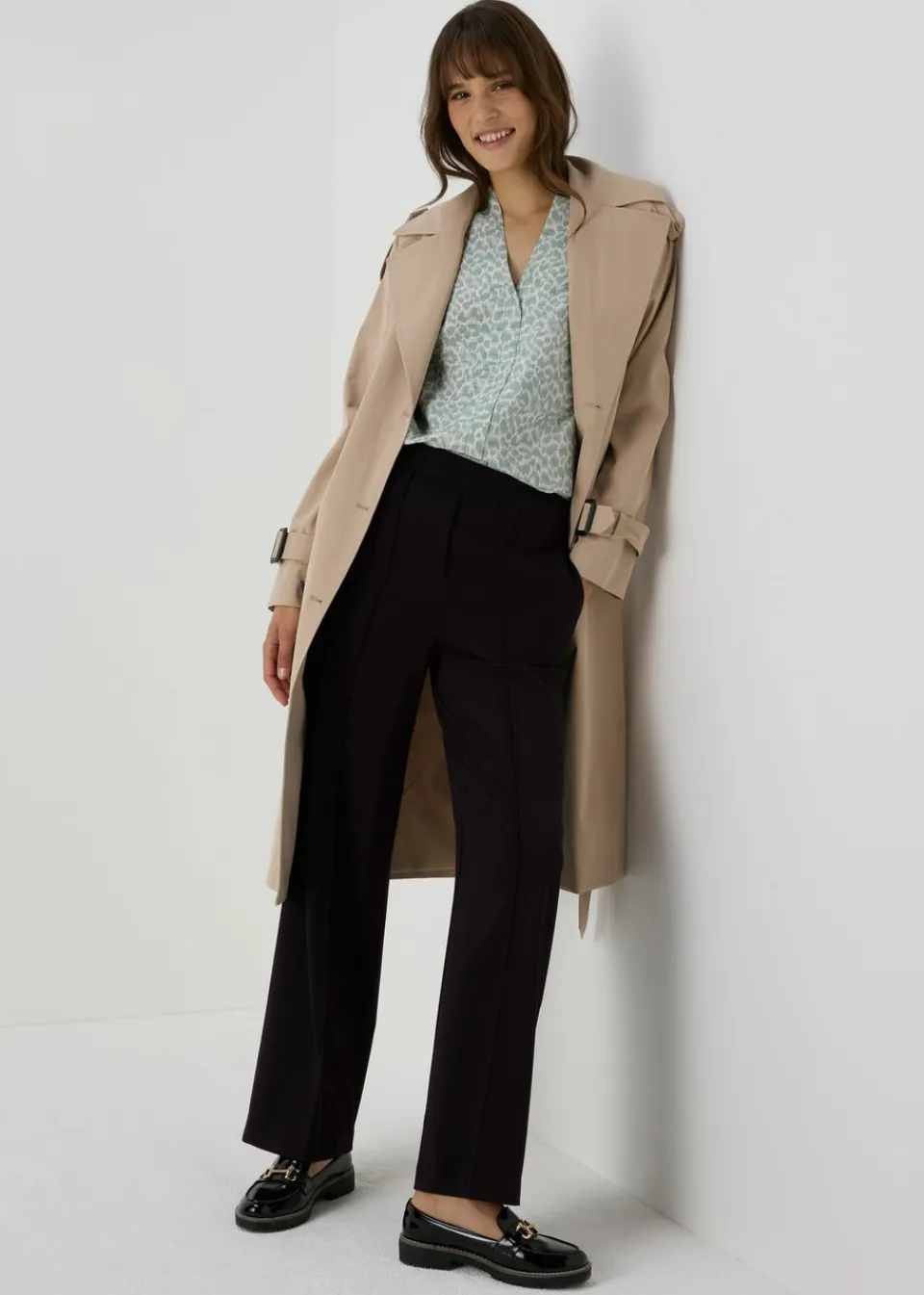 Trousers>Et Vous Black Regular Wide Leg Trousers