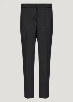 Trousers>Et Vous Black Straight Fit Trousers (Long Length)