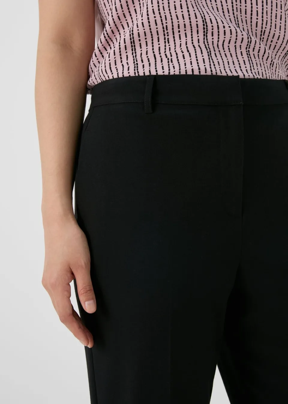 Trousers>Et Vous Black Straight Leg Trousers