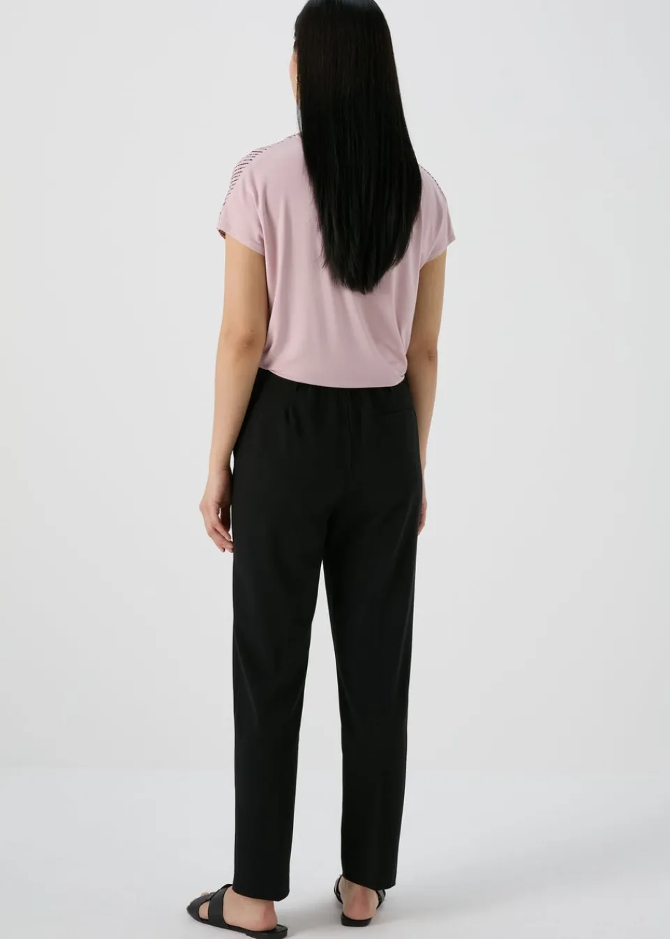 Trousers>Et Vous Black Straight Leg Trousers
