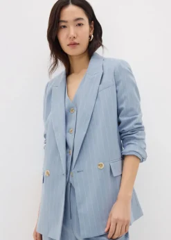 Co-Ord Sets>Et Vous Blue Pinstripe Blazer