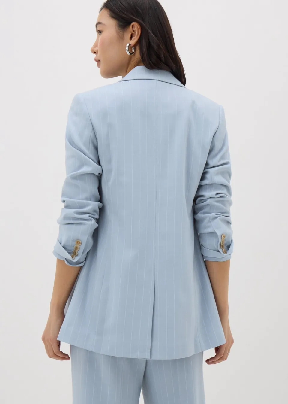 Co-Ord Sets>Et Vous Blue Pinstripe Blazer