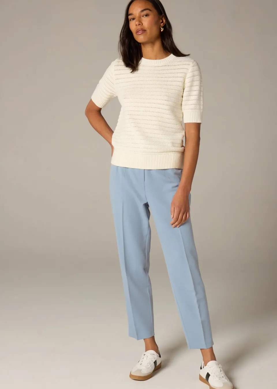 Trousers>Et Vous Tapered Trousers Blue