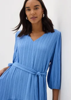 Dresses>Et Vous Blue Textured Midaxi Dress