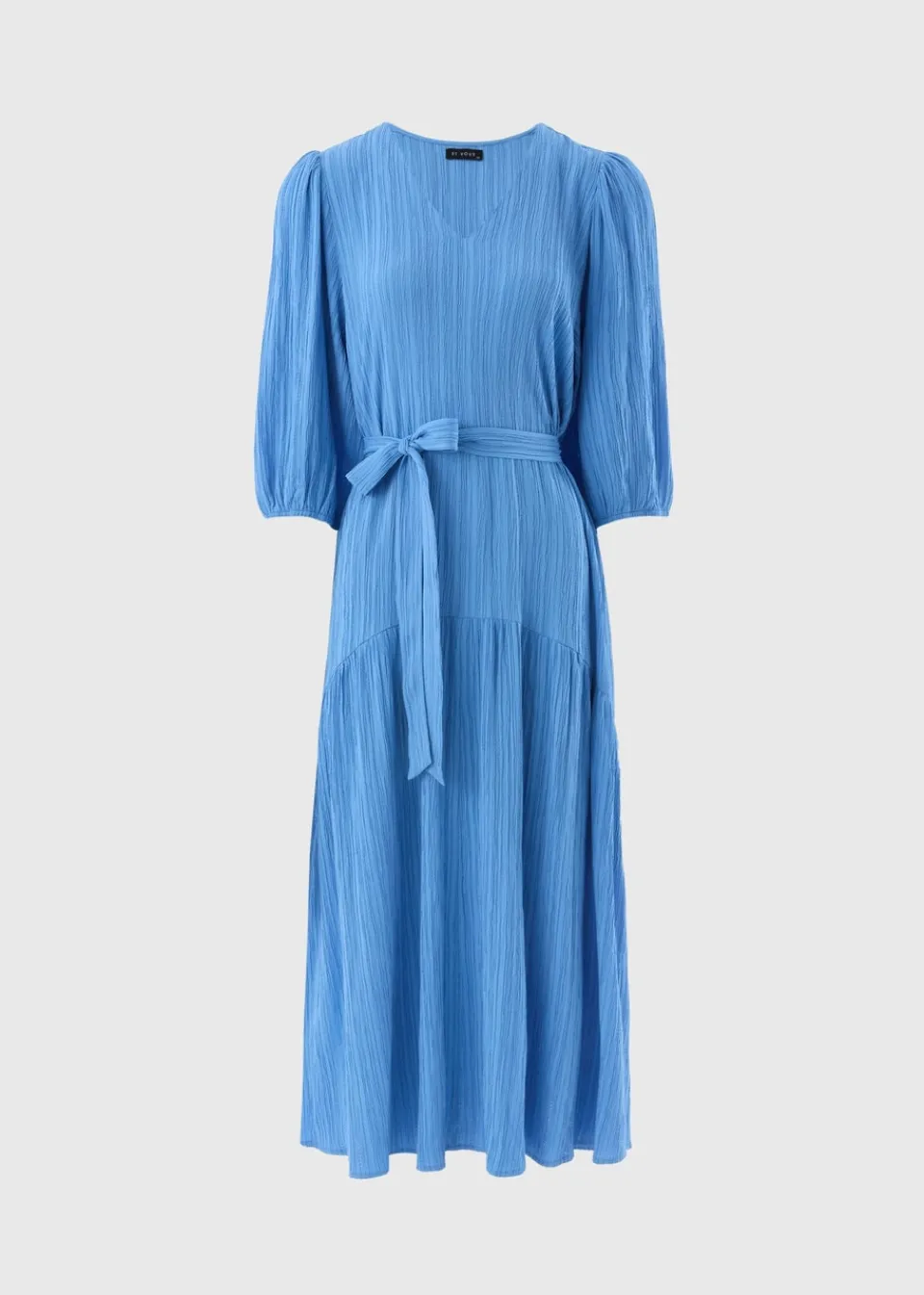 Dresses>Et Vous Blue Textured Midaxi Dress