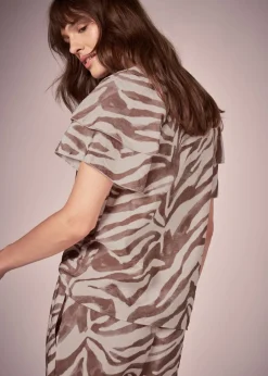 Tops>Et Vous Brown Zebra Co-Ord Tea Top
