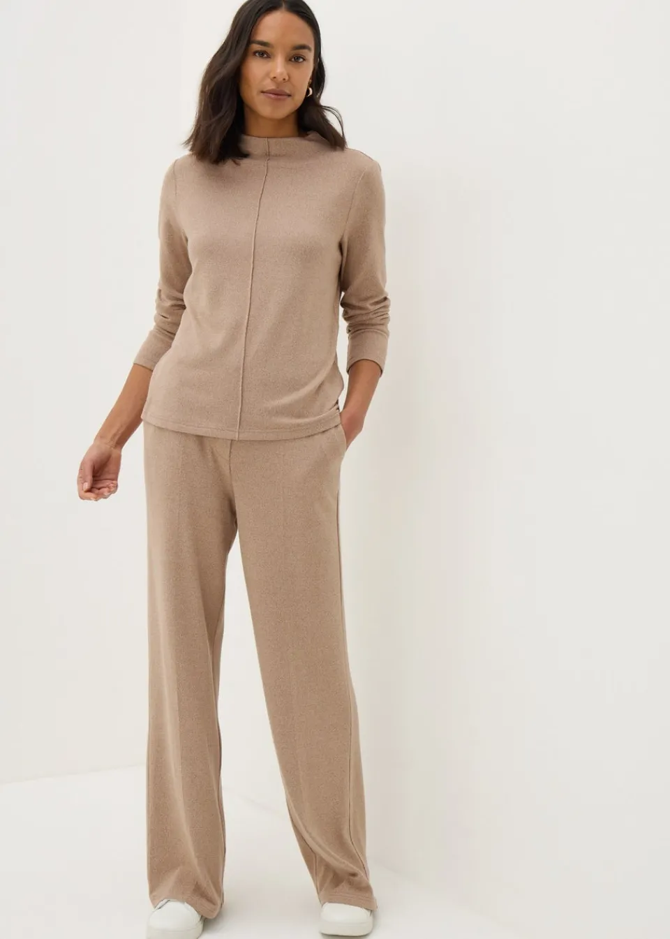 Tops>Et Vous Camel Front Seam Co Ord Top