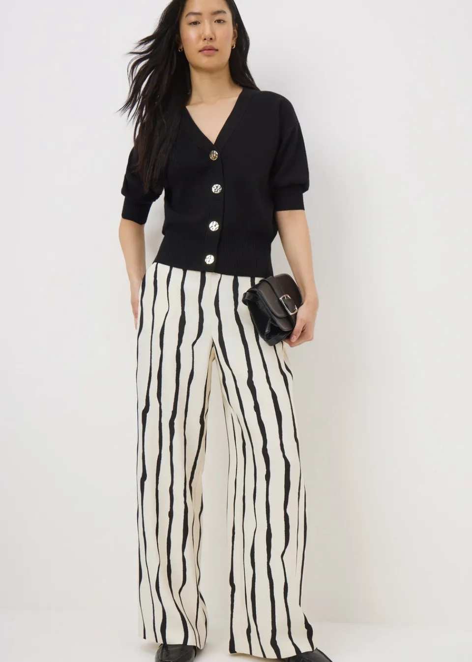 Trousers>Et Vous Cream Stripe Co Ord Trousers