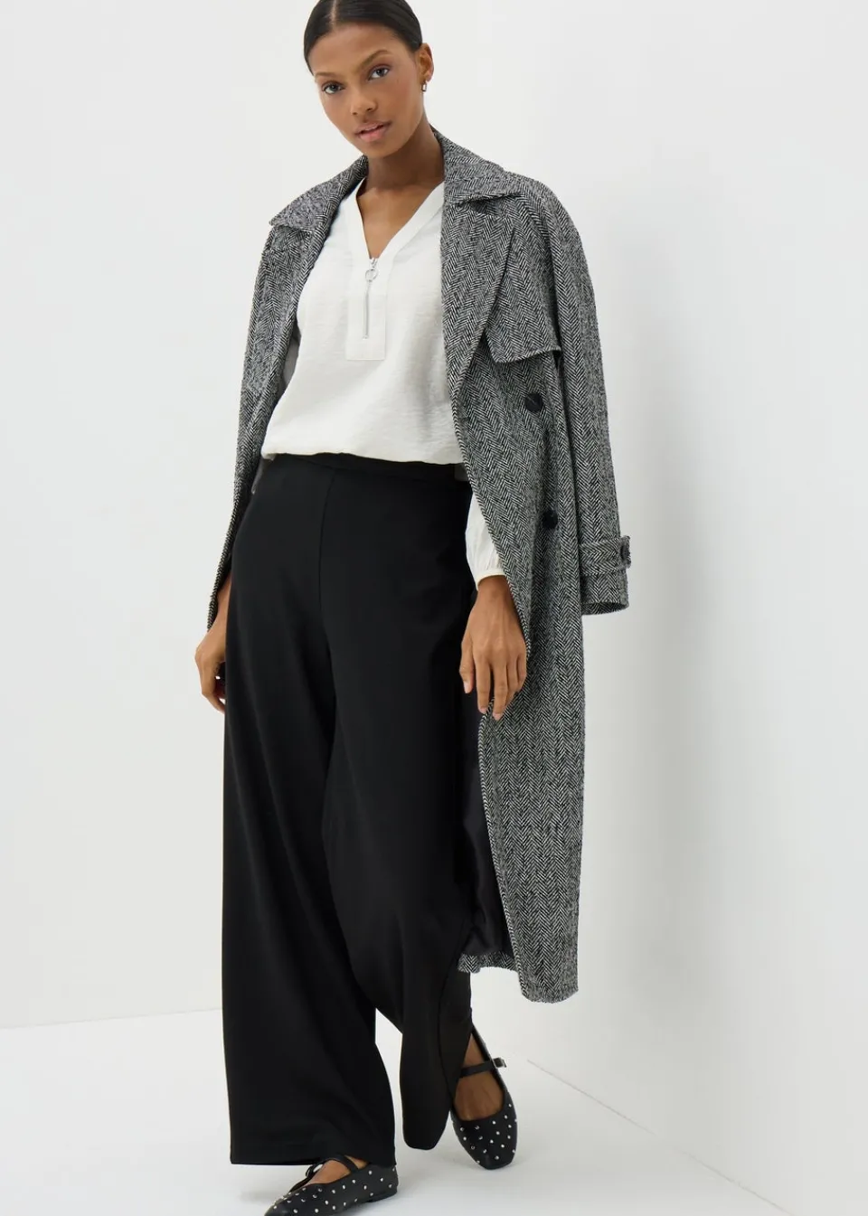 Tops>Et Vous Cream Zip Front Blouse