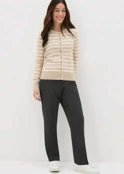 Trousers>Et Vous Grey Straight Leg Trousers