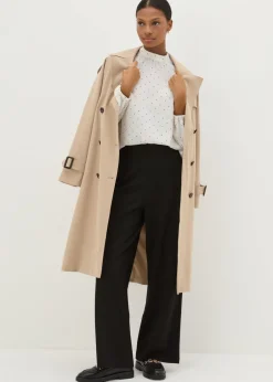 Tops>Et Vous Ivory Spot High Neck Blouse