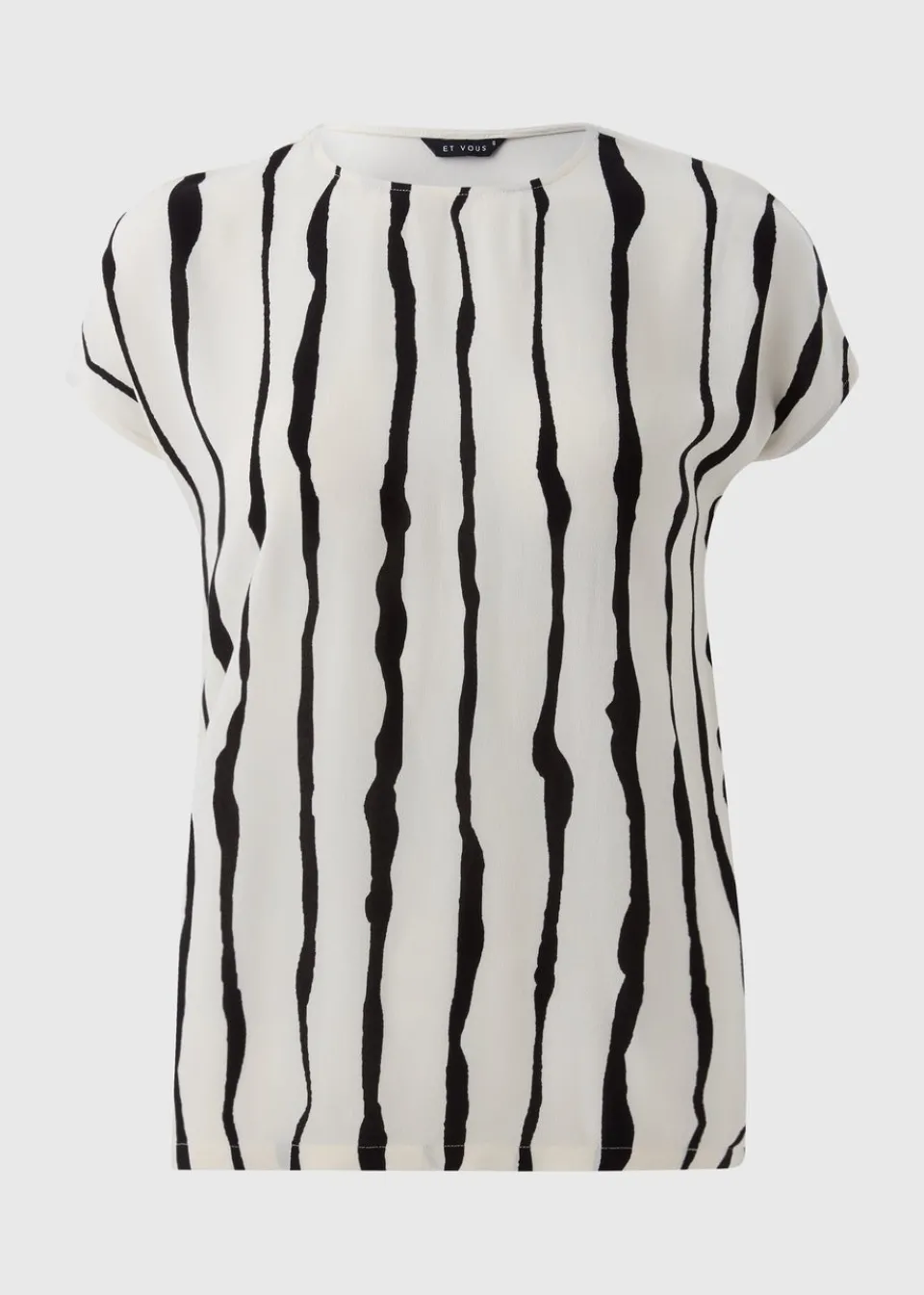 Tops>Et Vous Monochrome Jersey Back Stripe Top