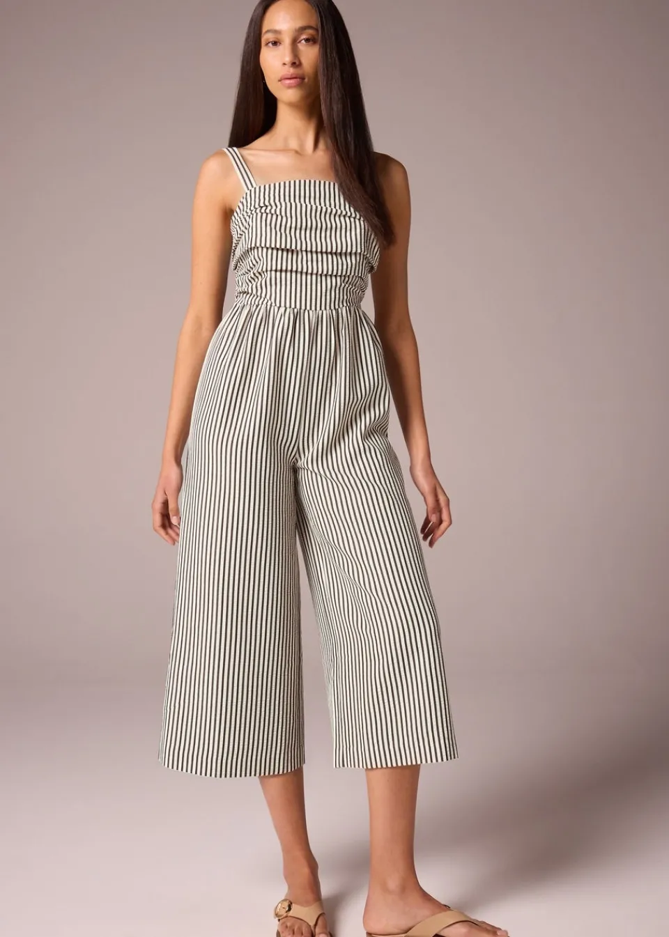 Jumpsuits & Playsuits>Et Vous Monochrome Stripe Textured Jumpsuit