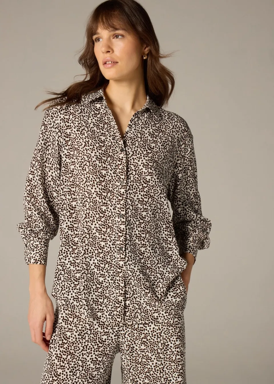 Tops>Et Vous Stone Animal Spot Co Ord Shirt