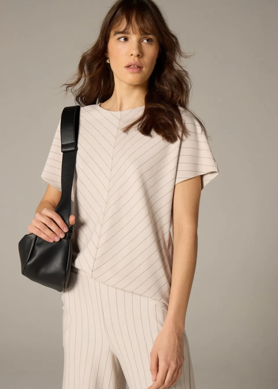 Tops>Et Vous Stone Pinstripe Top