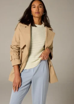 Tops>Et Vous Stone Pointelle Short Sleeve Jumper