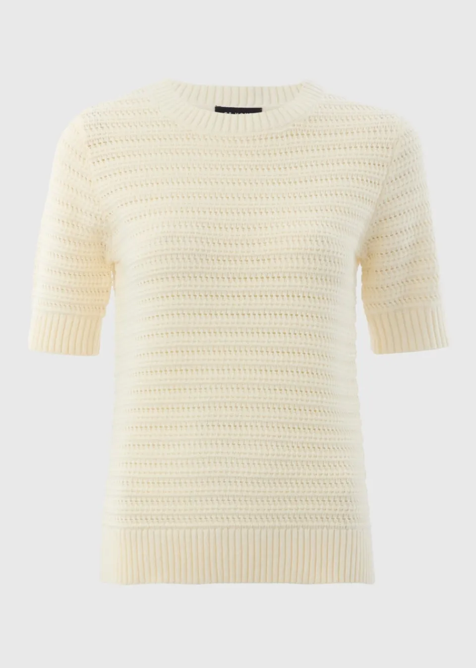 Tops>Et Vous Stone Pointelle Short Sleeve Jumper