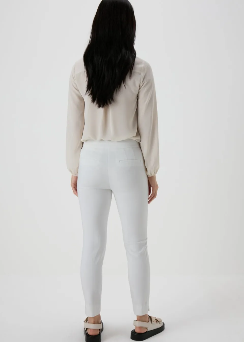 Trousers>Et Vous Capri Trousers White