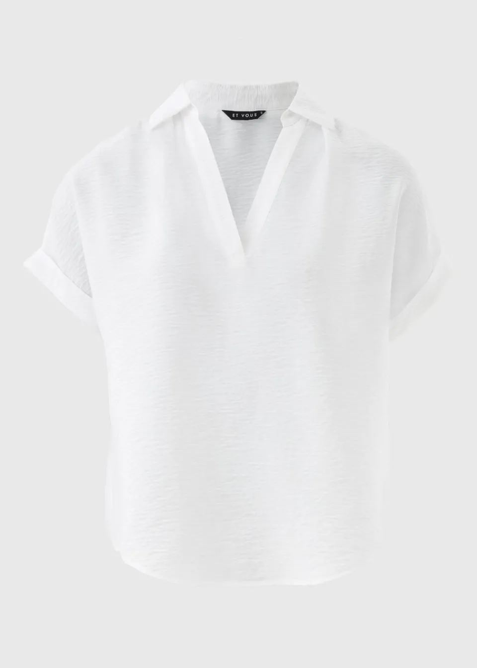 Tops>Et Vous White Popover Blouse