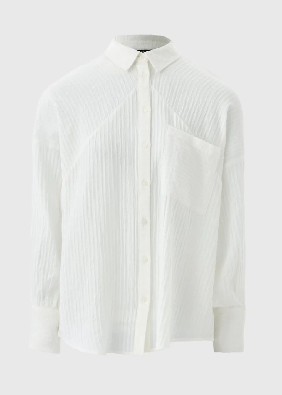 Tops>Et Vous White Textured Shirt