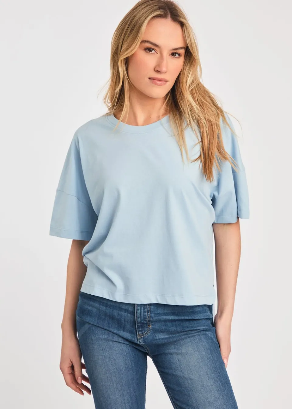 T-Shirts>French Connection Blue Cotton Crew Neck Boxy Fit T-Shirts 2 Pack