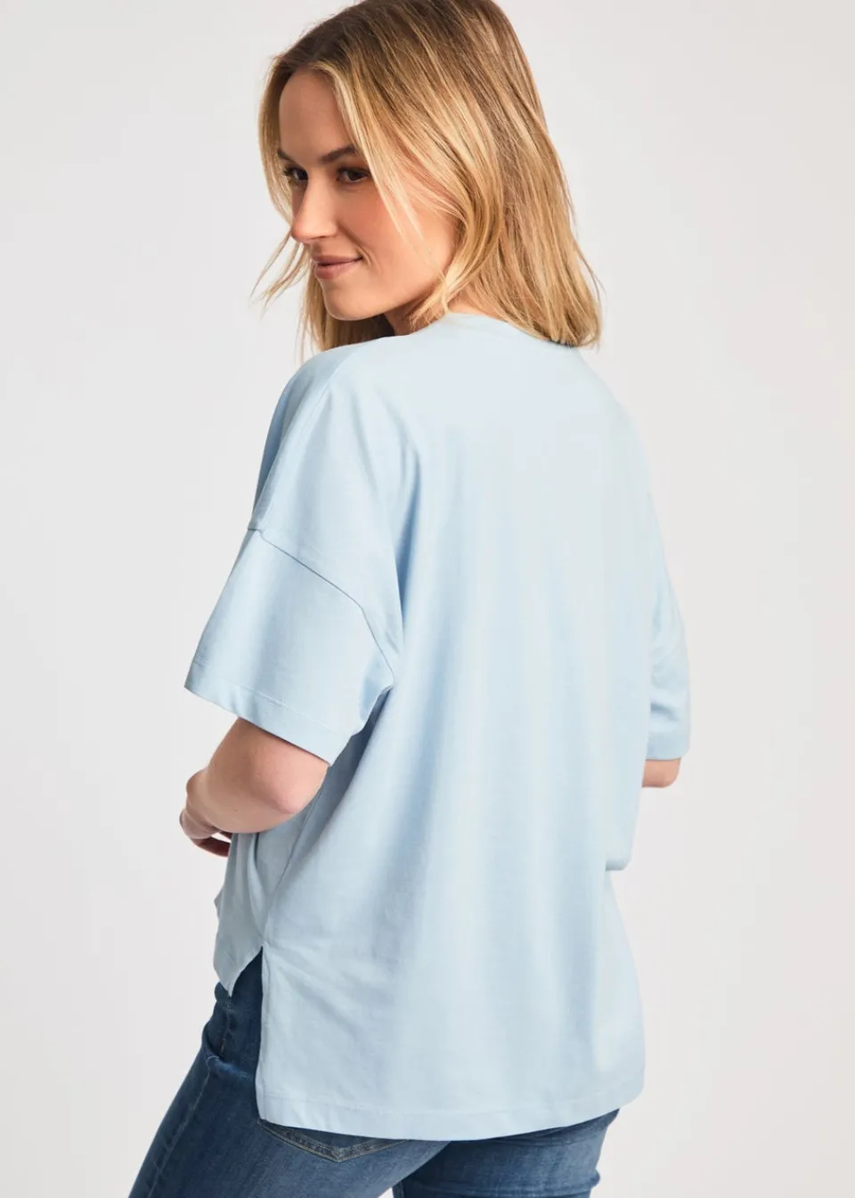 T-Shirts>French Connection Blue Cotton Crew Neck Boxy Fit T-Shirts 2 Pack