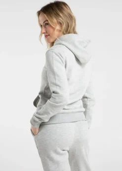 Tops>French Connection Light Grey Cotton Blend Regular Fit Logo Hoody