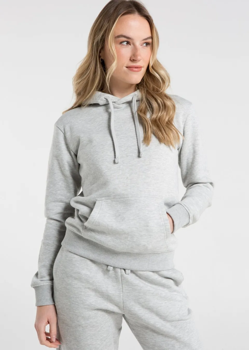 Tops>French Connection Light Grey Cotton Blend Regular Fit Logo Hoody