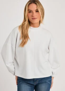 Tops>French Connection White Long Sleeve Turtle Neck Soft Top