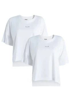 T-Shirts>French Connection White 2-Pack Cotton Printed Short Sleeve T-Shirts