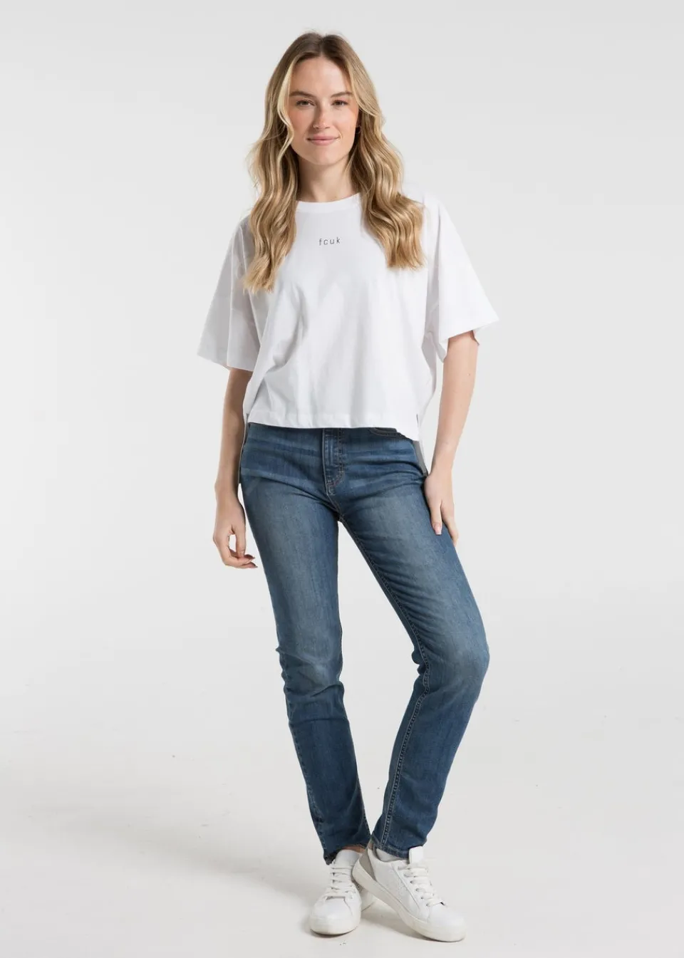 T-Shirts>French Connection White 2-Pack Cotton Printed Short Sleeve T-Shirts
