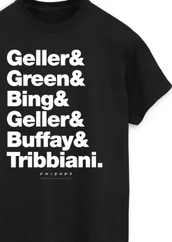 T-Shirts>Friends Last Names Black Boyfriend Fit T-Shirt