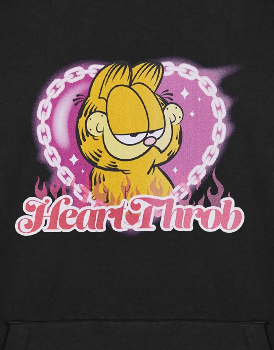 Tops>Garfield Heart Throb Black Hoodie