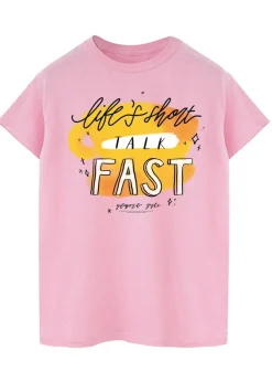 T-Shirts>Gilmore Girls Life's Short Pink Boyfriend Fit T-Shirt