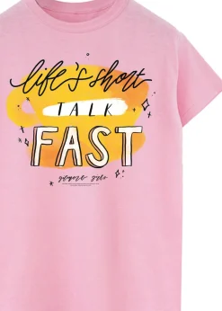 T-Shirts>Gilmore Girls Life's Short Pink Boyfriend Fit T-Shirt