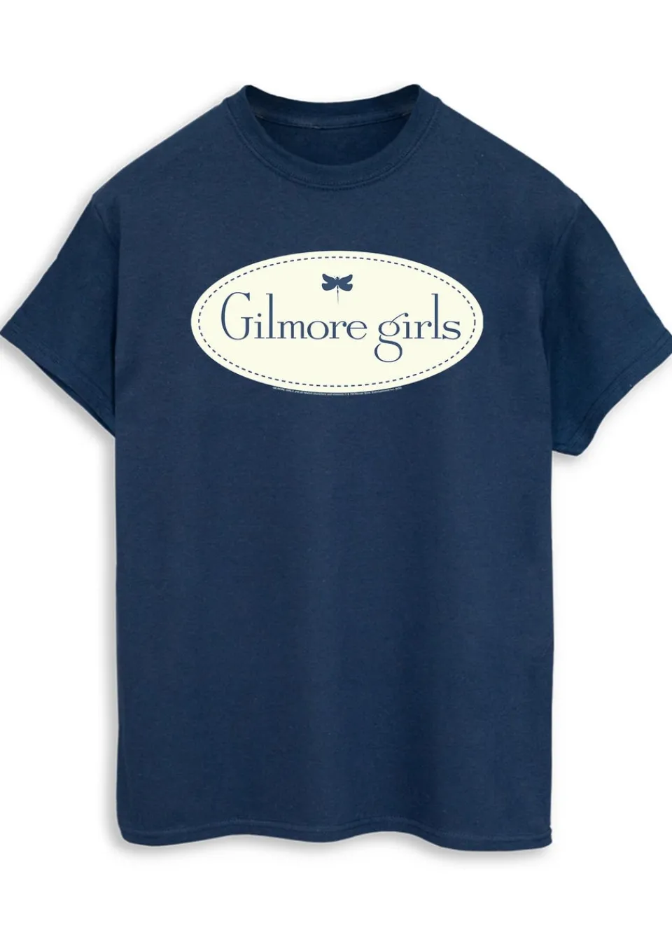 T-Shirts>Gilmore Girls Logo Women Navy Printed Boyfriend Fit T-Shirt
