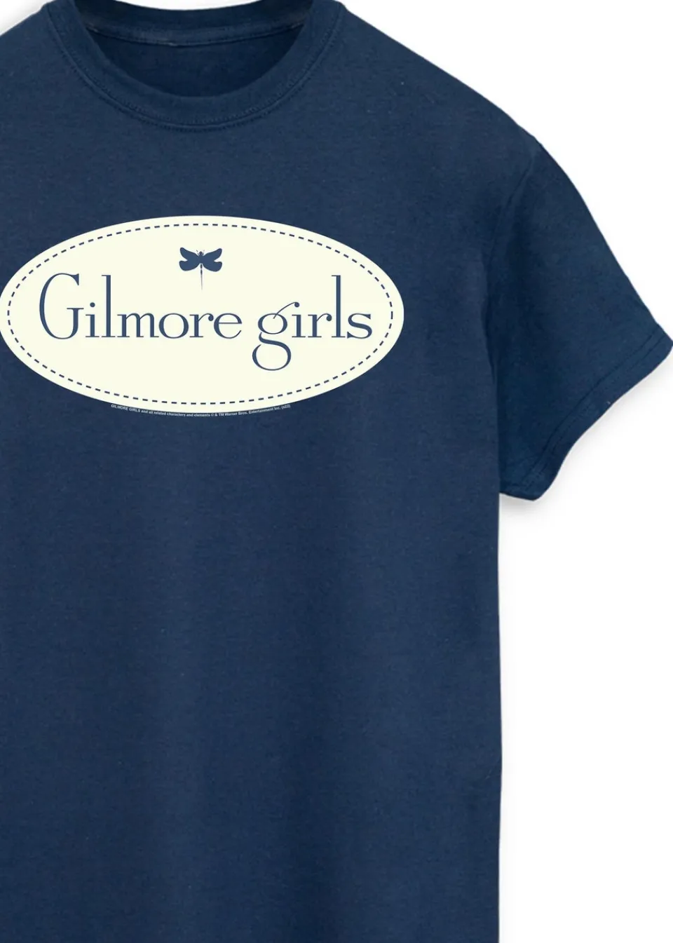 T-Shirts>Gilmore Girls Logo Women Navy Printed Boyfriend Fit T-Shirt